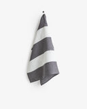 Zero-waste striped linen tea towel in Charcoal gray