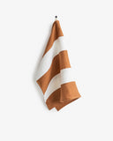 Zero-waste striped linen tea towel in Cinnamon