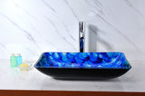 Voce Series Deco-Glass Vessel Sink in Lustrous Blue