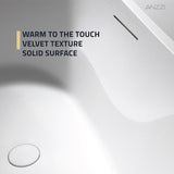 Kelut Series 67 in. Flat Bottom Solid Surface Freestanding Soaking Bathtub