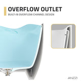 67 in. x 32 in. Rectangle Freestanding Stone Resin Deep Soaking Flat-Bottom Bathtub with Center Drain