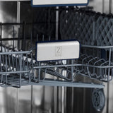 ZLINE 24" Autograph Dishwasher, White Door, Black Handle, DWVZ-WM-24-MB