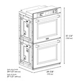 ZLINE 30"Professional True Convection Double Wall Oven, Air Fry, Self Clean, White Matte, Gold WADZ-WM-30-G