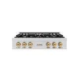 ZLINE 36" Autograph Rangetop Stainless, Bronze Accents, RTZ-36-CB
