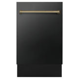 ZLINE Autograph 18" Dishwasher Black Stainless, DWVZ-BS-18-G