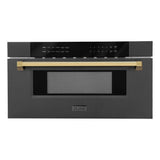 ZLINE 30" Microwave Drawer, Black Stainless, Gold MWDZ-30-BS-G