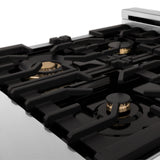 ZLINE 24" Autograph Dual Fuel Range, Stainless, Black accents, RAZ-24-MB