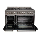 ZLINE 48" Bundle Range RAS-BLM-48 & Range Hood 8654BLM-48, 2KP-RASBLMRH48