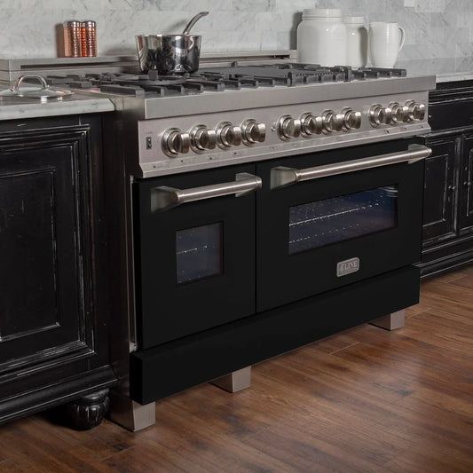 ZLINE 48" Bundle Range RAS-BLM-48 & Range Hood 8654BLM-48, 2KP-RASBLMRH48