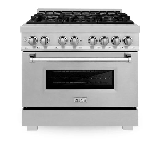 ZLINE 36" Bundle Range RAS-SN-36 & Range Hood 8654SN-36, 2KP-RASSNRH36