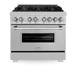 ZLINE 36" Bundle Range RAS-SN-36 & Range Hood 8654SN-36, 2KP-RASSNRH36