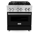 ZLINE 30" Bundle Range RA-BLM-30 &  Wall Range Hood KB-30, 2KP-RABLMRH30