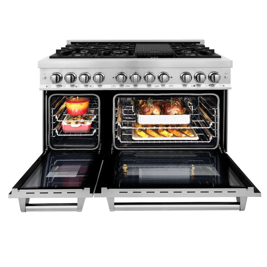 ZLINE 48" Bundled Stainless DualRange RangeHood Dishwasher 3KP-RARH48-DW