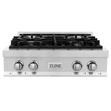 ZLINE Kitchen Package Refrigerator, Rangetop, Wall Oven, Microwave 4KPR-RT30-MWAWS
