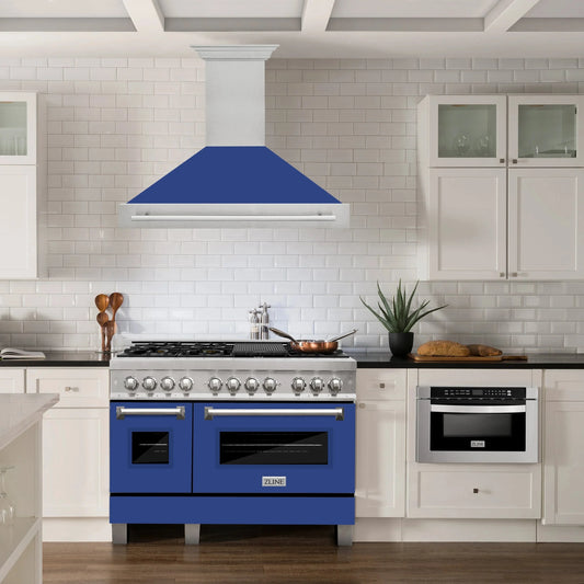 ZLINE 48" Autograph DuraSnow Stainless Wall Range Hood 8654SNX-BM-48