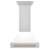 ZLINE 30" Autograph Stainless Wall Range Hood, White, 8654STZ-WM30-CB