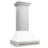 ZLINE 30" Autograph Stainless Wall Range Hood, White, 8654STZ-WM30-CB