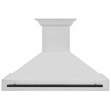 ZLINE 48" Autograph Stainless Wall Range Hood, Black Handle 8654STZ-48-MB