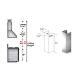 ZLINE 1 Piece Chimney Extension for 10' Ceiling, 1PCEXT-455/476/477/667/697