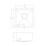ZLINE 15" Undermount Single Bowl Bar Sink in Stainless Steel, SUS-15