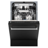 ZLINE 18" Dishwasher in Black matt panel, Stainless Tub, DWV-BLM-18