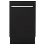 ZLINE 18" Dishwasher in Black matt panel, Stainless Tub, DWV-BLM-18