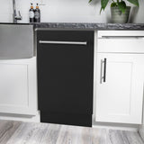 ZLINE 18" Dishwasher in Black matt panel, Stainless Tub, DWV-BLM-18