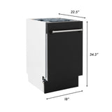 ZLINE 18" Dishwasher in Black matt panel, Stainless Tub, DWV-BLM-18