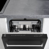 ZLINE 18" Dishwasher in Black matt panel, Stainless Tub, DWV-BLM-18