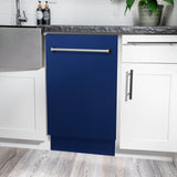 ZLINE 18" Dishwasher in Blue gloss panel, Stainless Tub, DWV-BG-18