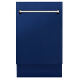 ZLINE 18" Dishwasher in Blue gloss panel, Stainless Tub, DWV-BG-18