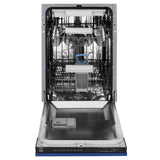 ZLINE 18" Dishwasher in Blue matt panel, Stainless Tub, DWV-BM-18