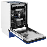 ZLINE 18" Dishwasher in Blue matt panel, Stainless Tub, DWV-BM-18