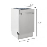 ZLINE 18" Dishwasher in Custom Panel Ready, Stainless Tub, DWV-304-18