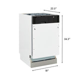 ZLINE 18" Dishwasher in Custom Panel Ready, StainlessTub, DWV-18