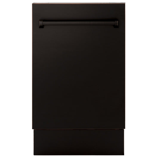 ZLINE 18" Dishwasher, Oil Rubbed Bronze panel, Stainless Tub, DWV-ORB-18