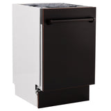 ZLINE 18" Dishwasher, Oil Rubbed Bronze panel, Stainless Tub, DWV-ORB-18