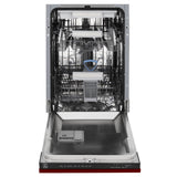 ZLINE 18" Dishwasher, Red Gloss panel, Stainless Tub, DWV-RG-18