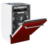 ZLINE 18" Dishwasher, Red Gloss panel, Stainless Tub, DWV-RG-18