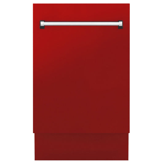 ZLINE 18" Dishwasher, Red Matt panel, Stainless Tub, DWV-RM-18