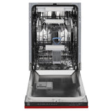 ZLINE 18" Dishwasher, Red Matt panel, Stainless Tub, DWV-RM-18