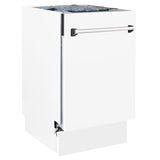 ZLINE 18" Dishwasher, White Matte panel, Stainless Tub, DWV-WM-18