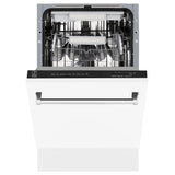 ZLINE 18" Dishwasher, White Matte panel, Stainless Tub, DWV-WM-18