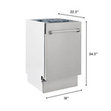ZLINE 18 in. Tallac Series 3rd Rack Top Control Dishwasher in a Stainless Steel Tub DWV-BS-18
