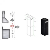 ZLINE 2 - 12" Short Chimney Pieces for 7' - 8' Ceilings, SK-BSGL2iN