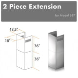 ZLINE 2 Piece Chimney Extension for 12' Ceiling, 2PCEXT-687