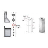 ZLINE 2 Piece Chimney Extension for 12' Ceiling, 2PCEXT-687