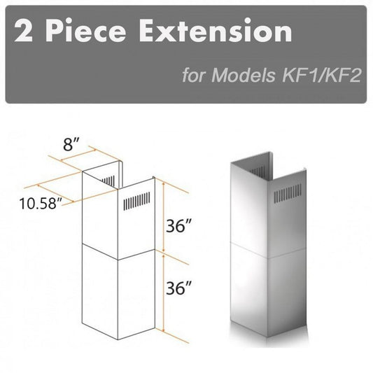 ZLINE 2 Piece Chimney Extension for 12' Ceiling, 2PCEXT-KF1