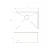ZLINE 23" Undermount Single Bowl Sink in Stainless Steel, SRS-23