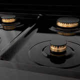 ZLINE 24" Autograph Dual Fuel Range Black Stainless, Bronze RABZ-24-CB
